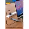 Coverzone 8 in 1 Type C to 2 Port USB 3.0 2 SD Kart TF Kart HDMI RJ45 2PD Kablolu Adaptör iphone 15 Serisi Uyumlu Type C Girişli Android Cihazlara Uyumlu ZR38