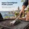 Bluefox Paslanmaz Çelik Izgara Mangal Temizleme Fırçası | Kazıyıcılı, 360º Kapsamlı, 3 Başlı, Ergonomik Tutacaklı Barbekü Fırçası