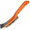AEE® Spatulalı Çelik Tel Fırça 270 mm Metal Kazıma Temizleme Pas Sökücü Çelik Kıllı El Tipi Nalbur Fırçası Mangal Izgara Temizleyici Kazıyıcı