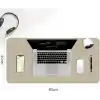 Klasse Çift Renk Dikişli PU Deri Masa Matı 80x40 Cm Mousepad, Su Geçirmez Masa Sümeni, Çift Taraflı Kullanım, Dizüstü Bilgisayar/Ofis/Ev için, Kaymaz Taban (Bej Ve Kahverengi)