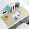 Klasse Çift Renk Dikişli PU Deri Masa Matı 80x40 Cm Mousepad, Su Geçirmez Masa Sümeni, Çift Taraflı Kullanım, Dizüstü Bilgisayar/Ofis/Ev için, Kaymaz Taban (Bej Ve Kahverengi)