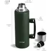 Stevig 4 Camp Klasik Vakumlu Kulplu Çelik Termos 1.5 LT. Green ST-206