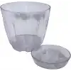 2 adet Plastik Orkide Saksısı Seti 1,5 lt Gizli Tabaklı Şeffaf Saksı 145 x 135 mm
