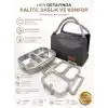 Valkyrie 304 Paslanmaz Çelik 3 Bölmeli Lunch Box Termal Çantalı – Sızdırmaz Kapaklı Beslenme Kabı