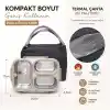 Valkyrie 304 Paslanmaz Çelik 3 Bölmeli Lunch Box Termal Çantalı – Sızdırmaz Kapaklı Beslenme Kabı