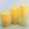 Coverzone 3lü Romantik Led Işıklı Pilli Gerçekci Yapay 7-9-11 cm Set Mum