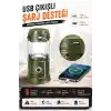 TELVESSE 3 Fonksiyonlu Şarjlı Solarlı Kamp Lambası El Feneri Powerbank Özellikli Taşıma Kulplu Haki 5800T