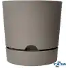 ToXA Begonya Saksı Tabaklı Drenajlı Mat Plastik Çiçek Saksısı (1 Adet, 9 Litre, 25cm, Bej)