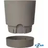 ToXA Begonya Saksı Tabaklı Drenajlı Mat Plastik Çiçek Saksısı (1 Adet, 9 Litre, 25cm, Bej)