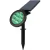 18W Solar Bahçe Aydınlatma Lambası - 9 LED Yeşil Işık, 200 Lümen, IP65 Su Geçirmez, Güneş Enerjili Kazıklı veya Duvar Montajlı Çim Armatürü