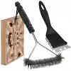 Mangal Temizleyici, 2 Paket Metal Mangal Izgara Temizleme Fırçası ve Kazıyıcı. Mangal Mutfak Temizliği için 30,5 cm ve 20,3 cm Çelik Kıllı Mangal Fırçası, Daha Kolay ve Etkili Temizlik için