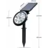 18W Solar Kazıklı Çim Armatürü – Güneş Enerjili Amber Led Bahçe Aydınlatma Lambası, IP65 Su Geçirmez, 200 Lümen, 5-6 Saat Çalışma