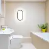 Aydos 15W Siyah IP65 Oval LED Tavan ve Duvar Lambası | 1500 Lümen Beyaz Işık | Su ve Toz Geçirmez Banyo Bahçe Balkon Aydınlatma Armatürü 220V