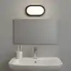 Aydos 20W IP65 Oval Siyah LED Tavan ve Duvar Lambası | 6500K Beyaz Işık | Su Geçirmez Banyo Bahçe Aydınlatma Armatürü | 2000 Lümen | 270x147x78mm (220V)