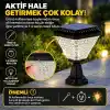 Edson 30W Solar Set Üstü Bahçe Lambası, Güneş Enerjili, Fotoselli, 2 Işık Modlu 6500K Beyaz SMD LED Armatür, IP65 Su Geçirmez, Kablosuz Balkon Dekorasyonu, Duvar Üstü ve Dış Mekân Aydınlatması