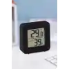 TELVESSE Mini Sıcaklık Nem Ölçer LCD Ekranlı Oda Termometre Duvara Takılabilen Masaüstü Isı Göstergesi Siyah