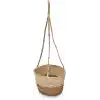 Deconox 2li Asılabilir El Yapımı ve Doğal Çift Renk Yuvarlak Hasır Saksılık Seti, 2li İpli Asılabilir Hasır Yuvarlak Saksı Seti (23cm*18cm-20cm*15cm)
