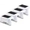 Beyaz Solar Güneş Enerjili Beyaz Köşebent Merdiven Veranda Bahçe LED Lamba Dekoratif Dış Mekan Aydınlatma 4 Lü