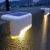 Beyaz Solar Güneş Enerjili Beyaz Köşebent Merdiven Veranda Bahçe LED Lamba Dekoratif Dış Mekan Aydınlatma 4 Lü