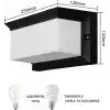 Bahçe Aydınlatması Led Işık 25cm E27 Duylu Zita Ultra Şapkalı Bahçe Duvar Aplik Su Geçirmez