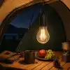 Orret Home Şarjlı Kamp Ampulü USB Type-C Girişli Asılabilir LED Ampul 3 Modlu Işık Gün Işığı Kamp Lambası Taşınabilir Acil Durum Işığı Kancalı Ampul Outdoor Kamp Aydınlatma