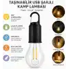 Orret Home Şarjlı Kamp Ampulü USB Type-C Girişli Asılabilir LED Ampul 3 Modlu Işık Gün Işığı Kamp Lambası Taşınabilir Acil Durum Işığı Kancalı Ampul Outdoor Kamp Aydınlatma