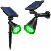 Forlife Yeşil 18 LED Spot Güneş Enerjili Bahçe Aydınlatma Lambası, Fotoselli, Spike Aplik, 18W Su Geçirmez Dış Mekan Solar Lamba, Ağaç, Veranda, Garaj, Havuz, Duvar Ve Zemin Montajına Uygundur 42 CM