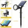 Forlife Yeşil 18 LED Spot Güneş Enerjili Bahçe Aydınlatma Lambası, Fotoselli, Spike Aplik, 18W Su Geçirmez Dış Mekan Solar Lamba, Ağaç, Veranda, Garaj, Havuz, Duvar Ve Zemin Montajına Uygundur 42 CM