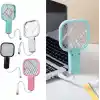 1 Adet USB Sinek Öldürücü Mini Raket UV Mor Işıklı Elektrikli Sivrisinek Öldürücü, Powerbank, adaptör, laptop vb. güç alabileceği her usb girişte çalışır