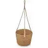 Deconox 2li Asılabilir El Yapımı ve Doğal Yuvarlak Hasır Saksılık Seti, 2li İpli Asılabilir Hasır Yuvarlak Saksı Seti (23cm*18cm-20cm*15cm)