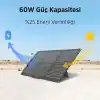 Bix 60W Katlanabilir Taşınabilir Solar Şarj Paneli IP67 Suya Dayanıklı USB-A USB-C ve DC Çıkışlı Power Station Uyumlu Kamp Karavan Outdoor Güneş Paneli