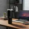 Any Morning Vaha 1200 ml Üç Kademe Çevirmeli Kapaklı Çift Katman Çelik Termos Mug Siyah SI2440217