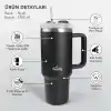 Any Morning Vaha 1200 ml Üç Kademe Çevirmeli Kapaklı Çift Katman Çelik Termos Mug Siyah SI2440217