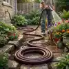 MallArt® Ekonomik Bahçe Hortumu 10 MT - Dayanıklı Esnek Sulama Hortumu, Balkon Çiçek Sulama ve Araç Oto Yıkama Hortumu
