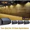 GreenTech Solar Duvar Lambası Renk Değiştiren, Siyah, 4 Adet, GT-SL16