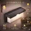 Barbaros Solar 2 Kademe Hareket Sensörlü Cata Dış Mekan LED Aplik - 40W Güçlü 4300 Lümen 3200K Gün Işığı - IP44 Su Geçirmez Kablosuz Bahçe, Teras ve Duvar Aydınlatması (Güneş Enerjili)