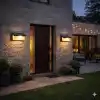 Barbaros Solar 2 Kademe Hareket Sensörlü Cata Dış Mekan LED Aplik - 40W Güçlü 4300 Lümen 3200K Gün Işığı - IP44 Su Geçirmez Kablosuz Bahçe, Teras ve Duvar Aydınlatması (Güneş Enerjili)