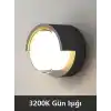 Ucuz Geldi 15w Modern Tasarım Led Aplik İç ve Dış Mekan Duvar Lambası Cata Dominik 3200k Gün Işığı Bahçe Duvar Apliği (Yuvarlak)