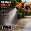 KINETEX 8 Modlu Bahçe Sulama Tabancası Seti, Ayarlanabilir Çok Fonksiyonlu Hortum Başlığı, Ergonomik Tetikli Su Püskürtme Tabancası, Bahçe, Araç Yıkama ve Dış Mekan Temizliği İçin