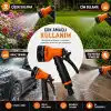 KINETEX 8 Modlu Bahçe Sulama Tabancası Seti, Ayarlanabilir Çok Fonksiyonlu Hortum Başlığı, Ergonomik Tetikli Su Püskürtme Tabancası, Bahçe, Araç Yıkama ve Dış Mekan Temizliği İçin