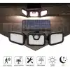 GreenTech Solar Duvar Lambası Hareket Sensörlü 74 SMD LED, Siyah, GT-SL07