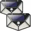 AEE® 2 Adet Solar Bahçe Aydınlatması – 100 LED Süper Parlak | Güneş Enerjili, 3 Modlu, IP65 Su Geçirmez, Hareket Sensörlü, 270° Geniş Açı, 2200 mAh Batarya