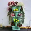Arsimo 5 Katlı Şanslı Yonca Kule Saksı Seti Çiçek Bitki Sebze Meyve Salon Mutfak Banyo Bahçe Saksı Seti (Mint Yeşili)