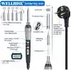 Wellhise S90 90W Çantalı, Ayarlanabilir Sıcaklıklı Havya Lehim Seti, 5 Havya Ucu, Lehim Pompası, Lehim Teli, Stand ve Cımbız