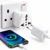 Kyrotech Tip G, İngiliz Adaptör Fişi, Hindistan, İngiltere, Dubai, Hong Kong, Singapur, Kıbrıs Fişi, Hac, Umre Uyumlu, 2 ve 3 Uçlu Seyahat Fiş Çevirici Dönüştürücü Priz, Uluslararası Güç Adaptörü