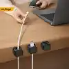 Manyetik Kablo Düzenleyici 6’lı Set, Masa Kablo Tutucu Klips, Şarj Kablosu Organizer Siyah (Siyah)
