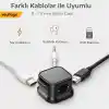 Manyetik Kablo Düzenleyici 6’lı Set, Masa Kablo Tutucu Klips, Şarj Kablosu Organizer Siyah (Siyah)