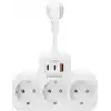 Akım Korumalı Priz, Duvar Priz Çoğaltıcı, 3x Priz Soketi, 2x Type-C Girişi, 1x Usb Girişi, Çocuk Korumalı ve Isıya Dayanıklı Yapı, Aşırı Gerilim Koruyucu, 16A/3680W (Kablosuz) (Beyaz)