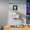 Akım Korumalı Priz, Duvar Priz Çoğaltıcı, 3x Priz Soketi, 2x Type-C Girişi, 1x Usb Girişi, Çocuk Korumalı ve Isıya Dayanıklı Yapı, Aşırı Gerilim Koruyucu, 16A/3680W (Kablosuz) (Beyaz)