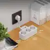 Akım Korumalı Priz, Duvar Priz Çoğaltıcı, 3x Priz Soketi, 2x Type-C Girişi, 1x Usb Girişi, Çocuk Korumalı ve Isıya Dayanıklı Yapı, Aşırı Gerilim Koruyucu, 16A/3680W (Kablosuz) (Beyaz)